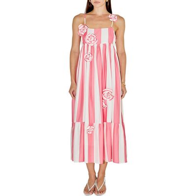 English Factory English Factory Striped Appliqu Midi Dress