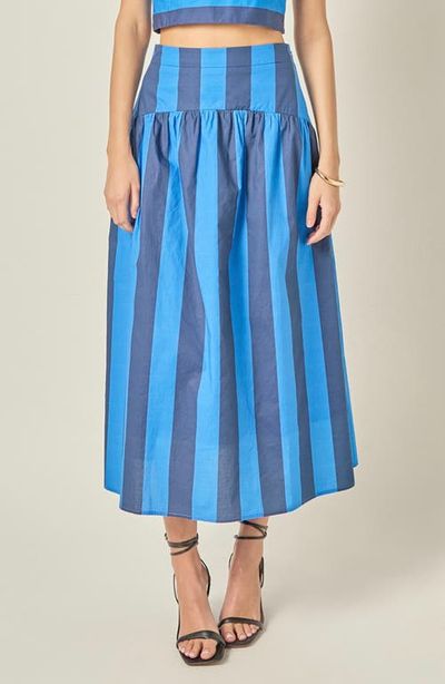 English Factory English Factory Striped Cotton Midi Skirt