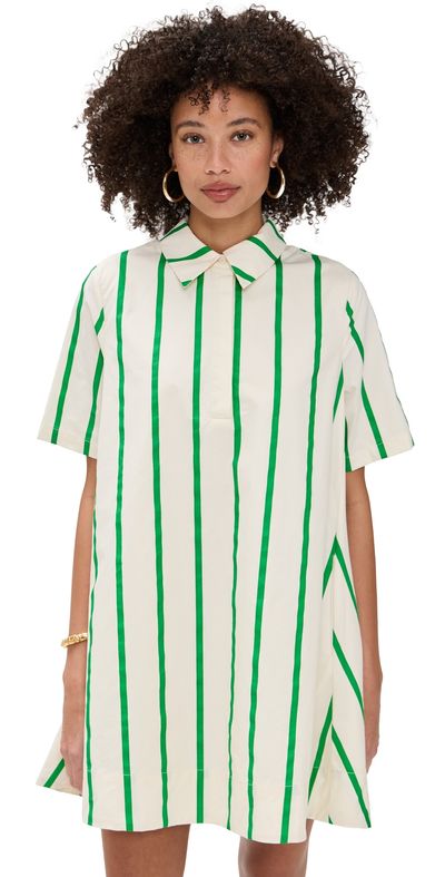 English Factory English Factory Striped Kaftan Mini Dress Green Multi