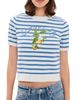 English Factory English Factory Striped Lemon Short Sleeve Sweater White/Blue - 1