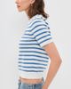 English Factory English Factory Striped Lemon Short Sleeve Sweater White/Blue - 4