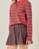 English Factory English Factory Striped Long Sleeve Polo Knit Top - 3
