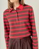 English Factory English Factory Striped Long Sleeve Polo Knit Top - 4