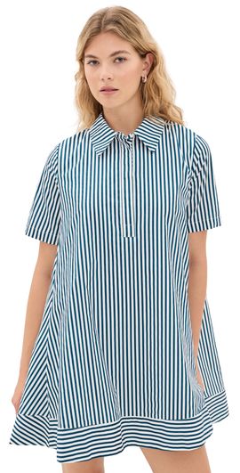 English Factory English Factory Striped Mini Dress White/Indigo Blue