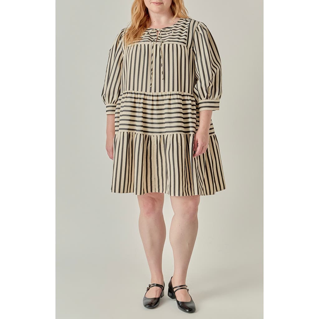 English Factory English Factory Striped Tiered Minidress