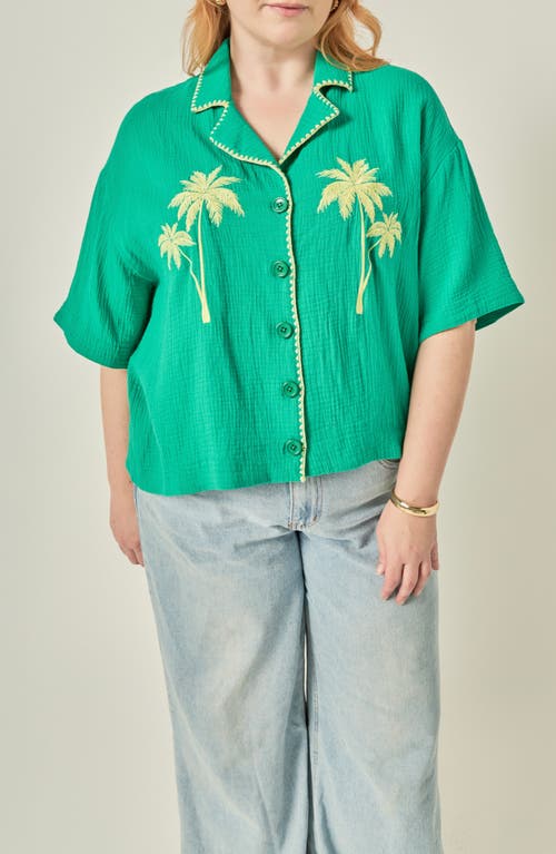 English Factory English Factory Tropical Embroidered Cotton Camp Shirt