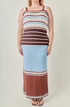 English Factory English Factory Wavy Crochet Midi Dress