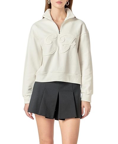English Factory English Factory Women's Patch Zip Up Sweatshirt