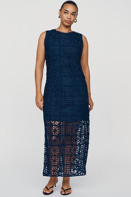 English Factory Eyelet Lace Midi Dress