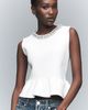 English Factory Petite Rhinestone Peplum Top - 1