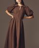 English Factory Puff-Sleeve Textured Midi Shirtdress - 1