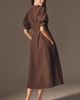 English Factory Puff-Sleeve Textured Midi Shirtdress - 3