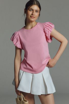 English Factory Ruffle-Sleeve Tee