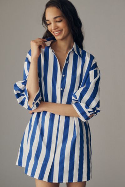 English Factory Striped Shirtdress
