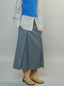 Enor Classic Pleated Midi Skirt_Grey