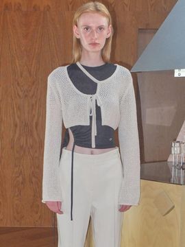 Enor Cut Out Bolero Cardigan_Beige