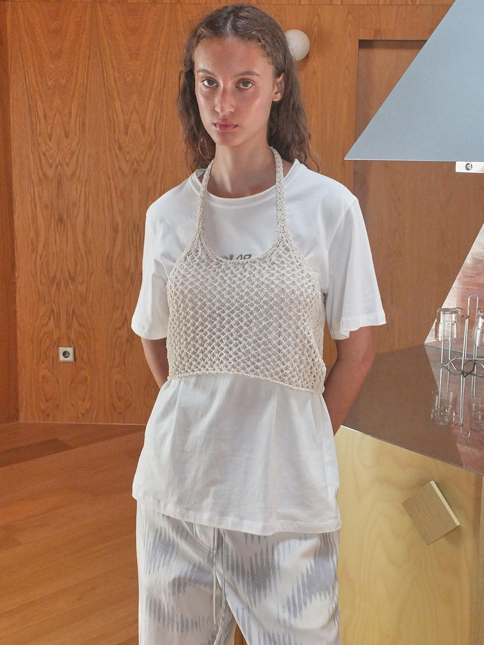 Enor Halter Crochet Knit Top