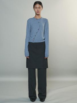 Enor Layered Midi Skirt Pants_Dark Grey