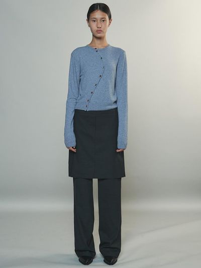 Enor Layered Midi Skirt Pants_Dark Grey