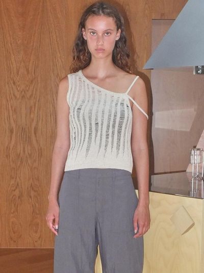 Enor Layered Tank Knit Top_Beige