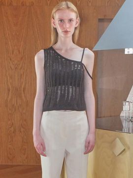 Enor Layered Tank Knit Top_Brown