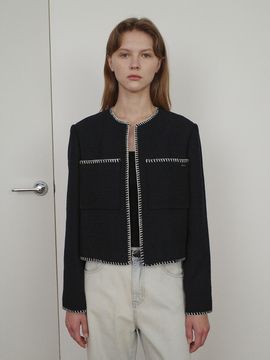 Enor Melo Stitch Tweed Pocket Jacket [Navy]