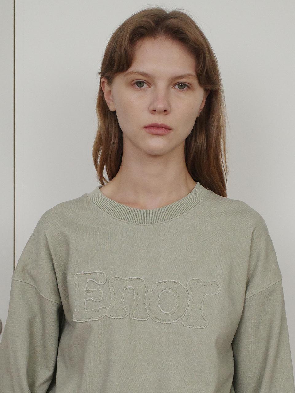 Enor Patch Logo Pigment Loose Fit Sweatshirt [Green]