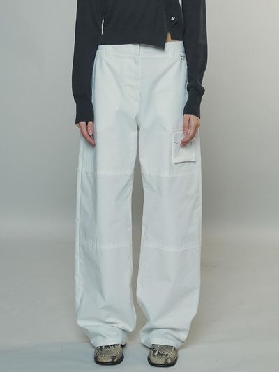 Enor Utility Cotton Cargo Pants_White