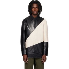 Entire Studios Entire Studios Black & Off-White Block Leather Shirt