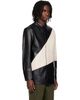 Entire Studios Entire Studios Black & Off-White Block Leather Shirt - 2