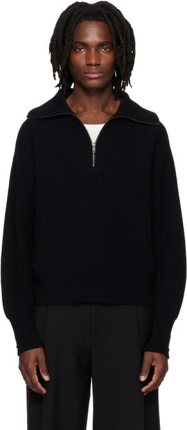 Entire Studios Entire Studios Black Blimp Quarter Zip Sweater