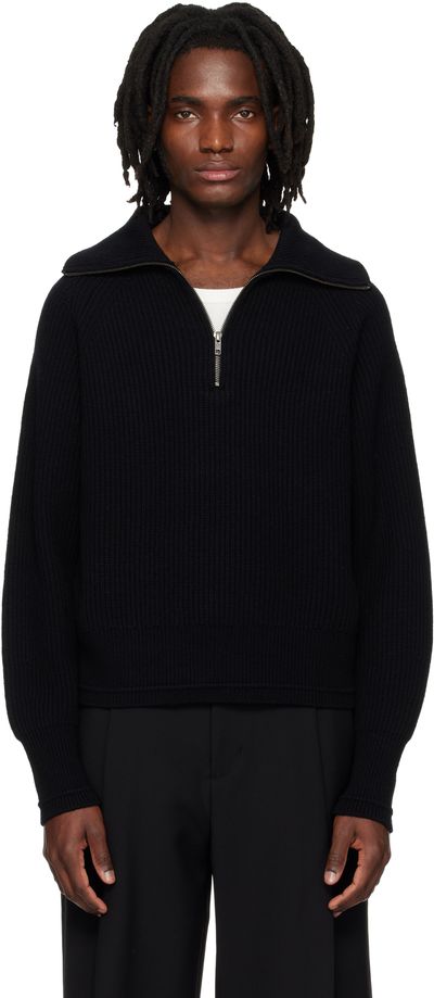 Entire Studios Entire Studios Black Blimp Quarter Zip Sweater