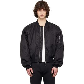 Entire Studios Entire Studios Black Cropped Broad Bomber Jacket
