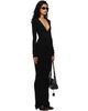 Entire Studios Entire Studios Black Long Sleeve V Neck Maxi Dress - 2