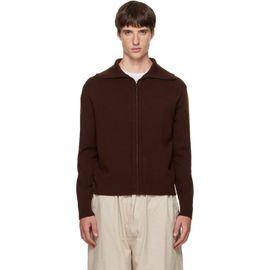 Entire Studios Entire Studios Brown Knit Zip Up Cardigan