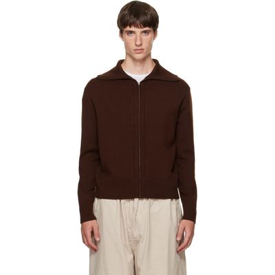 Entire Studios Entire Studios Brown Knit Zip Up Cardigan