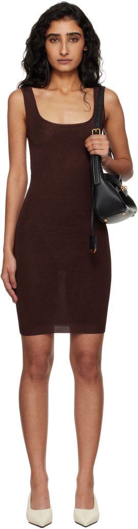 Entire Studios Entire Studios Brown Square Neck Minidress