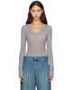 Entire Studios Entire Studios Gray Circle Neck Bodysuit - 1