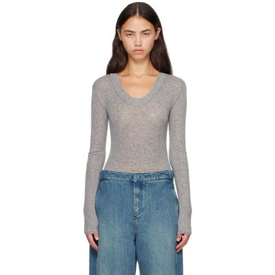 Entire Studios Entire Studios Gray Circle Neck Bodysuit