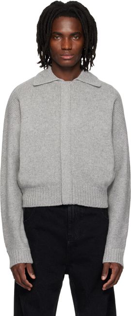 Entire Studios Entire Studios Gray Marla Bomber Cardigan