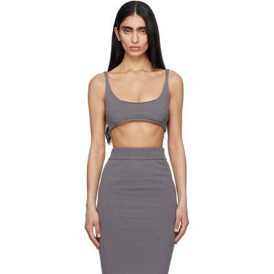 Entire Studios Entire Studios Gray Raw Knit Bra