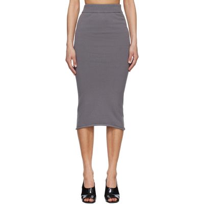 Entire Studios Entire Studios Gray Raw Knit Midi Skirt