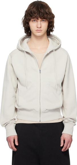 Entire Studios Entire Studios Off-White Slim Zip Up Hoodie