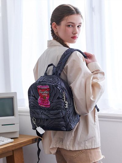 ENTRE REVES BLACK ROSE CAMPBELL MINI BACKPACK