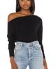Enza Costa Enza Costa Cashmere Cuffed Off Shoulder Long Sleeve Top - 1