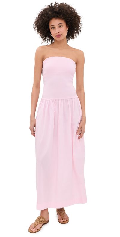 Enza Costa Enza Costa Cotton Bandeau Dress Cherry Blossom