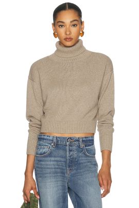 Enza Costa Enza Costa Cotton Cashmere Funnel Neck Sweater