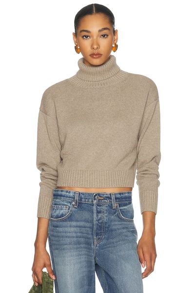 Enza Costa Enza Costa Cotton Cashmere Funnel Neck Sweater
