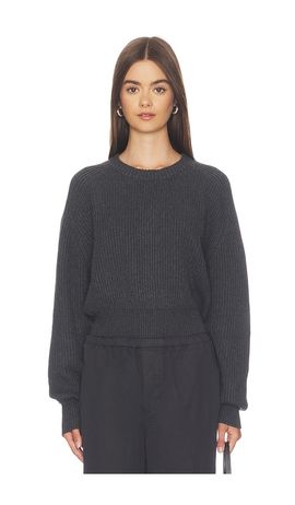 Enza Costa Enza Costa Cotton Cashmere Raglan Sweater