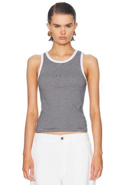Enza Costa Enza Costa Cotton Mini Stripe Tank Top